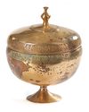 A KHORASSAN BRONZE  COVERED FOOTED BOWL, PERSIA, 12TH-13TH CENTURY