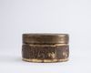A Chinese bronze 'Immortals' round box and cover