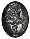 A SASSANIAN CARNELIAN STAMP SEAL WITH PORTRAIT BUST OF A MAN, CIRCA 6TH CENTURY A.D.