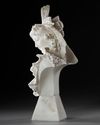AN ALABASTER SCULPTURE OF AN ELEGANT LADY, LATE 19TH CENTURY