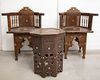 AN OTTOMAN SET OF TWO CHAIRS AND A TABLE, SYRIA, 19TH-20TH CENTURY