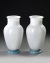 A PAIR OF FRENCH OPALINE VASES, 19TH CENTURY