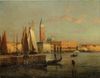 ANTOINE BOUVARD (1870-1956), VIEW OF A CANAL IN VENICE WITH THE PIAZZA SAN MARCO, OIL ON CANVAS