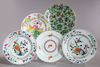 Five Chinese enamelled dishes
