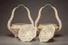 A pair of Cantonese ivory baskets and covers