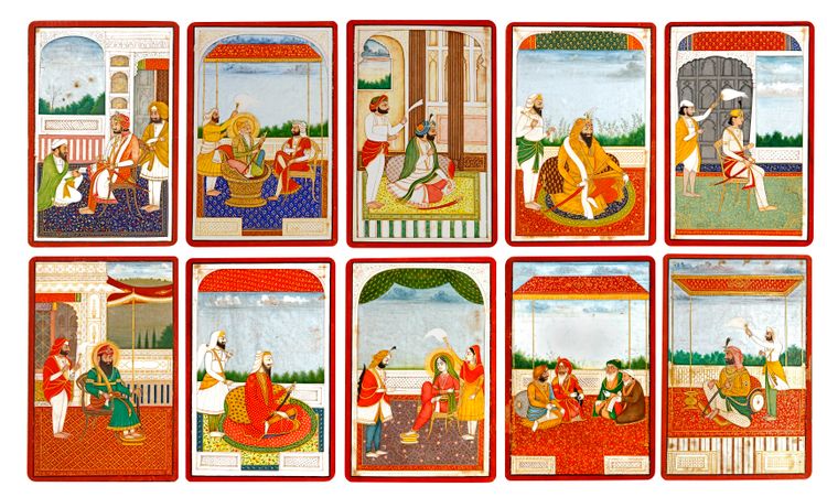 TEN PORTRAITS OF PUNJAB RULERS, DELHI OR LAHORE, CIRCA 19TH CENTURY