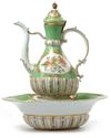 MEISSEN MARCOLINI PERIOD EWER AND BASIN( LEGEN-IBRIK) MARKED COUNT MARCOLINI (1774-1814) MADE FOR THE OTTOMAN IMPERIAL PALACE