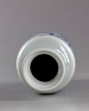 A CHINESE BLUE AND WHITE ROULEAU VASE