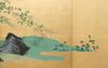 A JAPANESE BYOBU FLOWER GARDEN ON GOLD LEAF, MEIJI PERIOD (1868-1912)