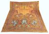 AN OTTOMAN METAL-THREAD EMBROIDERED RED-GROUND SADDLE COVER