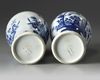 A pair of Chinese blue and white 'flower basket' vases