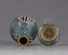 A Chinese cloisonné enamel 'Islamic market' vase and stand
