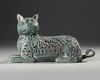 A PERSIAN FELINE-FORM BRONZE INCENSE BURNER, KHURASSAN STYLE, 19TH-20TH CENTURY