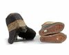 A MONGOLIAN FUR-TRIMMED FELT HAT AND A PAIR OF CHILDREN'S BOOTS, LATE 19TH-EARLY 20TH CENTURY