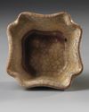 A CHINESE CRACKLE-GLAZED SQUARE-SECTION CUP, QING DYNASTY (1644-1911)