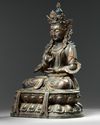 A large Chinese gilt-lacquered bronze Avalokitesvara