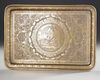 A QAJAR ENGRAVED BRASS TRAY, PERSIA 19TH CENTURY
