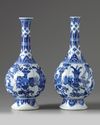 Two Chinese blue and white bottle vases