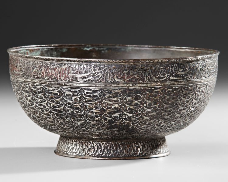 A SAFAVID TINNED-COPPER BOWL, PERSIA 17TH CENTURY