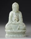 A CHINESE CARVED JADE SEATED BUDDHA, QING DYNASTY (1644–1911)