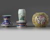 A Chinese famille rose 'Eighteen Luohan' revolving vase