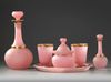 A FRENCH PINK OPALINE SERVICE SET, 19TH CENTURY