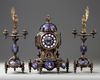 A CLOCK SET, 'VIOLET LE DUC' STYLE, CIRCA 1870