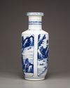 A Chinese Kangxi-style blue and white rouleau vase