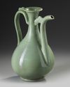 A Chinese celadon-glazed ewer