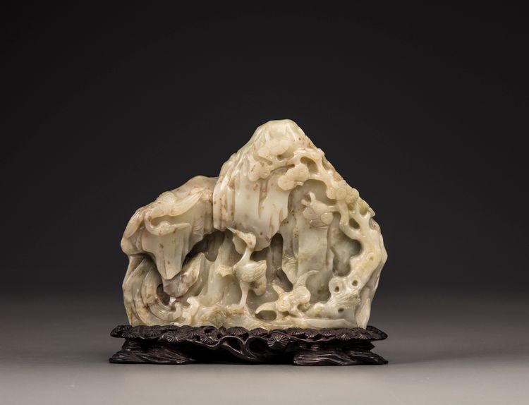 A celadon jade boulder