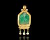 A BYZANTINE GOLD PENDANT WITH EMERALD CHI-RHO INTAGLIO 6TH-8TH CENTURY AD