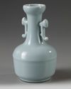 A SMALL CHINESE RU-TYPE TWIN-HANDLED VASE