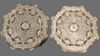 Two wooden mother of pearl inlaid tables
