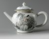 A Chinese en grisaille-decorated 'L'amour et Le Badinage' teapot and cover
