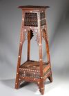 A SYRIAN CARVED AND BONE-INLAID WOODEN TABLE, EARLY 20TH CENTURY