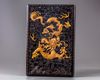 A Chinese carved and gilt zitan box and cover