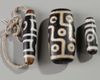 Three Tibetan Dzi beads