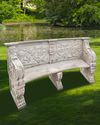 A SCULPTED MARBLE GARDEN BENCH