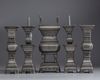 A Chinese five-piece paktong altar set