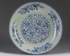 A LARGE CHINESE BLUE AND WHITE 'THREE FRIENDS OF WINTER' CHARGER, MING-STYLE