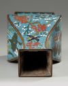 A Chinese cloisonné enamel 'bird and flowers' rectangular-section vase