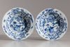TWO CHINESE BLUE AND WHITE DISHES, WANLI PERIOD 