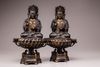 A pair of Chinese bronze buddha's