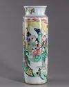A Chinese  famille verte sleeve vase