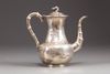 A Chinese export silver 'bird and flower' coffee pot