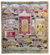A JAIN PILGRIMAGE PAINTING (TIRTHA PATA) MAP OF THE SACRED SITE SHATRUNJAYA  GUJARAT, LATE 19TH CENTURY