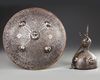 A QAJAR KULAH KHUD HELMET AND SEPAR SHIELD, PERSIA, 19TH CENTURY