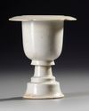A CHINESE WHITE-GLAZED CERAMIC STEM CUP,SONG DYNASTY (960-1279)