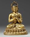 A Tibetan gilt bronze figure of an Amitayus