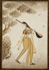 A PAINTING DEPICTING A GRACEFUL WOMAN IN ELEGANT ATTIRE, INDIA, 19TH CENTURY